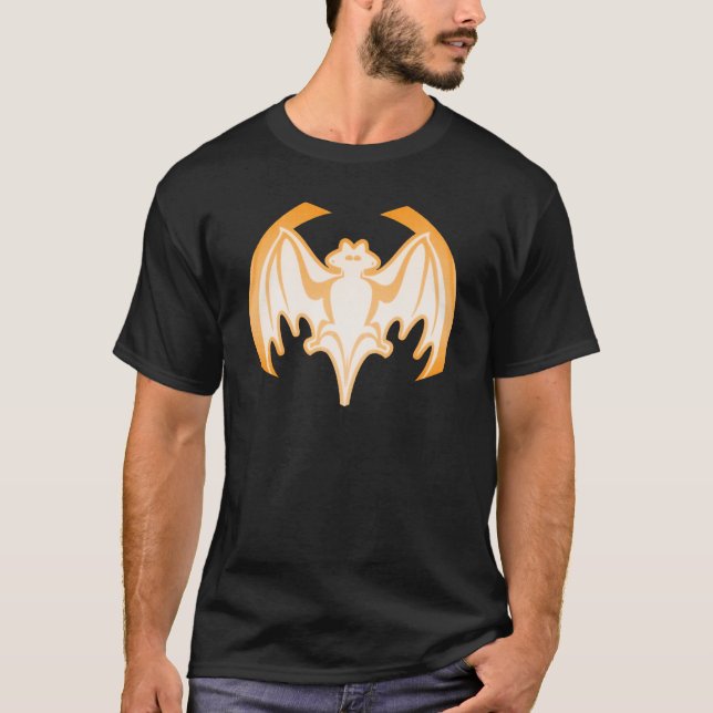 Bat Orange Inv The MUSEUM Zazzle Gifts T-Shirt (Front)