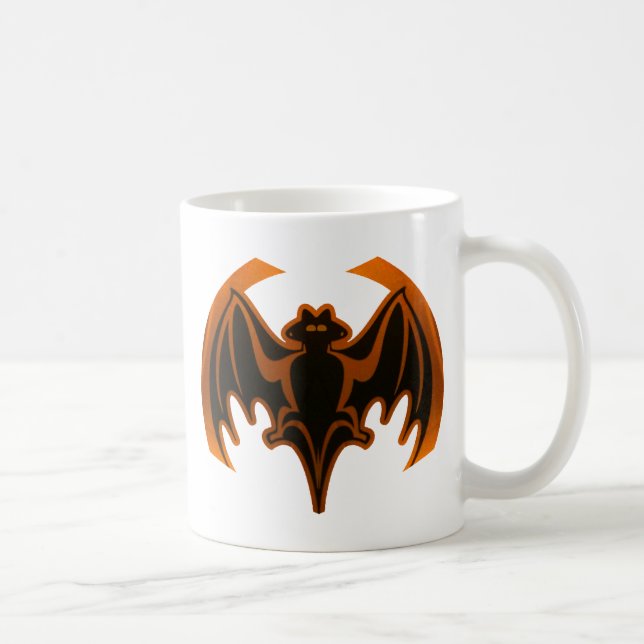 Bat Orange The MUSEUM Zazzle Gifts Coffee Mug (Right)