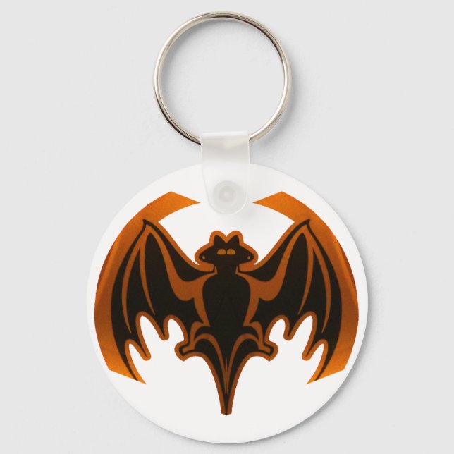 Bat Orange The MUSEUM Zazzle Gifts Keychain (Front)