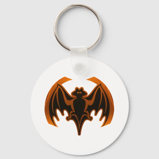 Bat Orange The MUSEUM Zazzle Gifts Keychain (Front)