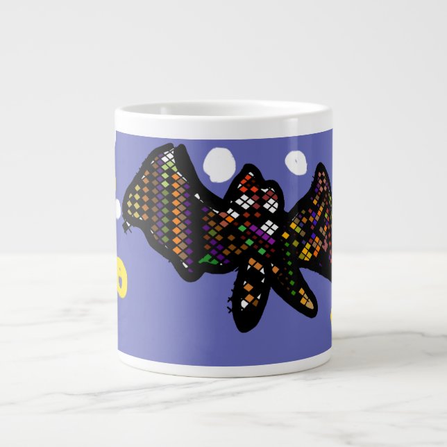 Bat patch Halloween Giant Coffee Mug (Front)