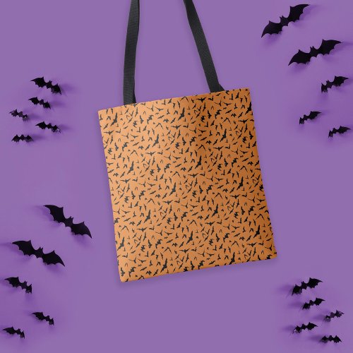 Bat Pattern Halloween Tote Bag