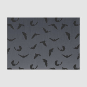 Bat pattern on gradient gray tissue paper