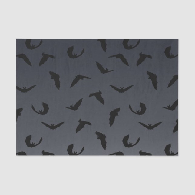 Bat pattern on gradient gray tissue paper (Front)