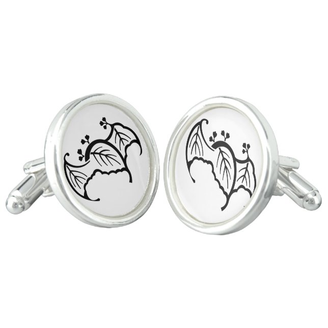Bat Paulownia Cufflinks (Angled)