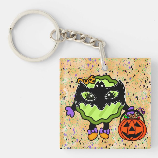 Bat Pickle | Funny Halloween Pickle Keychain (Front)