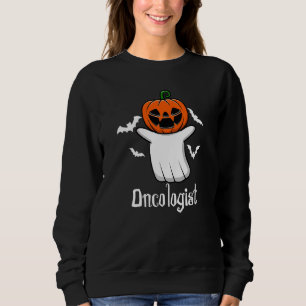 Bat Pumpkin Ghost Oncology Cool Halloween Oncologi Sweatshirt