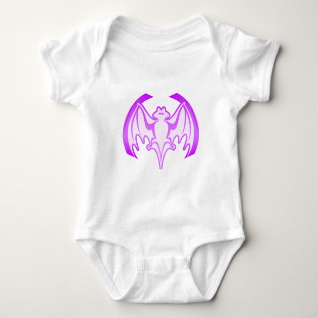 Bat Purple Inv The MUSEUM Zazzle Gifts Baby Bodysuit (Front)