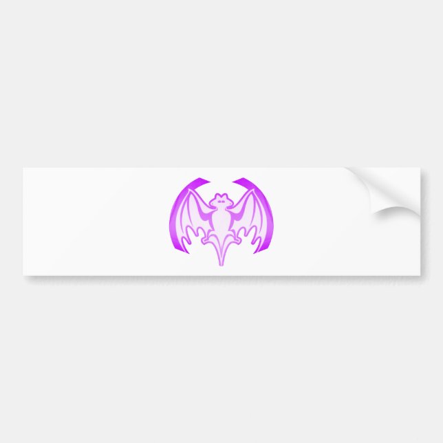Bat Purple Inv The MUSEUM Zazzle Gifts Bumper Sticker (Front)