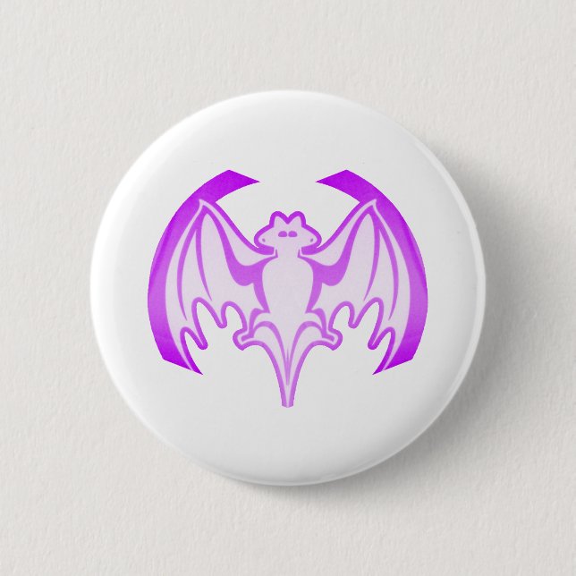 Bat Purple Inv The MUSEUM Zazzle Gifts Button (Front)