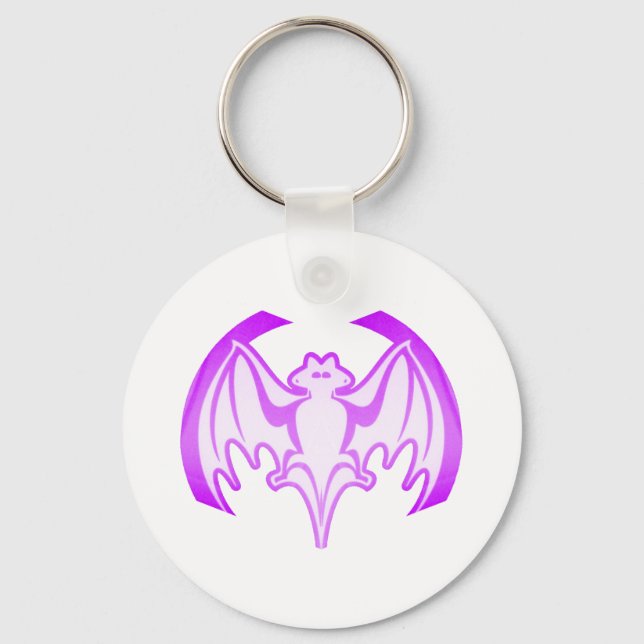Bat Purple Inv The MUSEUM Zazzle Gifts Keychain (Front)