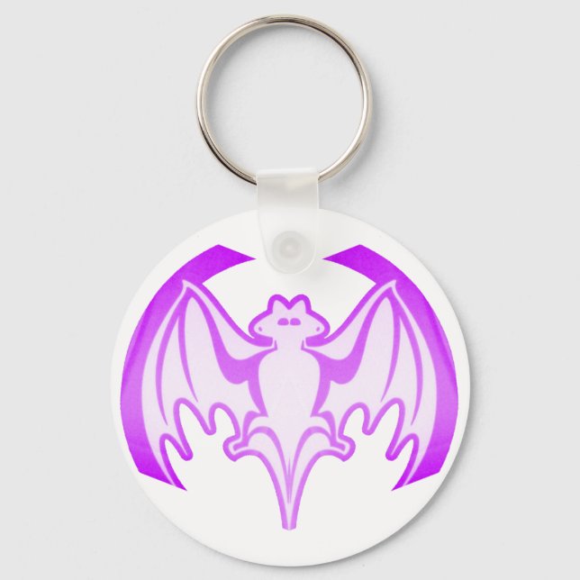 Bat Purple Inv The MUSEUM Zazzle Gifts Keychain (Front)