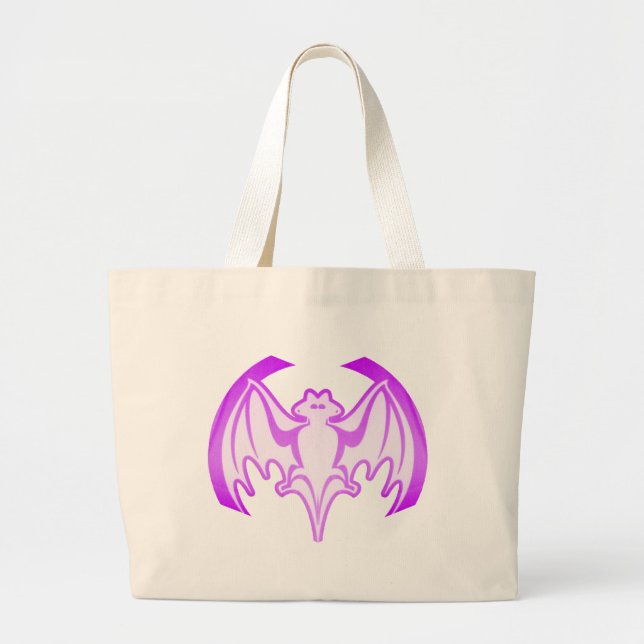 Bat Purple Inv The MUSEUM Zazzle Gifts Large Tote Bag (Front)