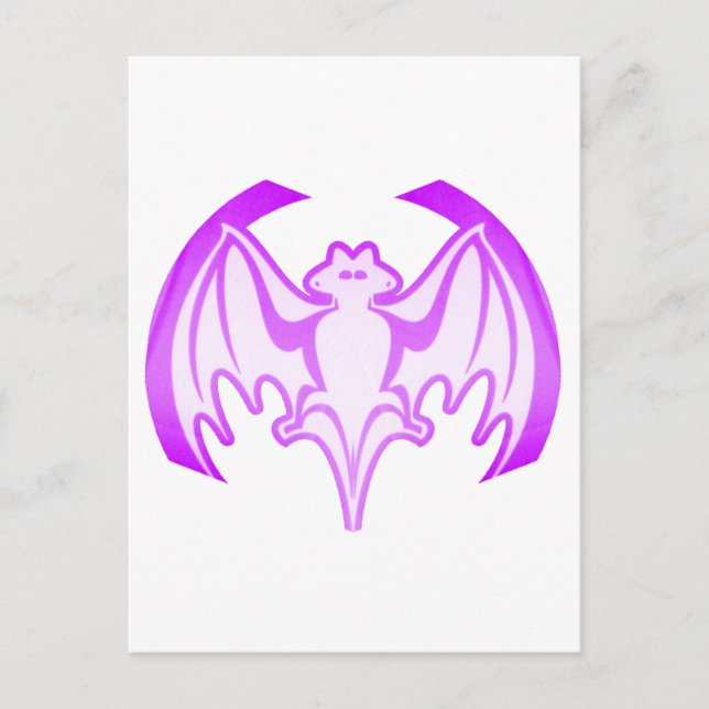 Bat Purple Inv The MUSEUM Zazzle Gifts Postcard (Front)