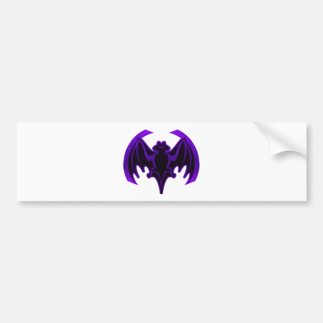 Bat Purple The MUSEUM Zazzle Gifts Bumper Sticker (Front)