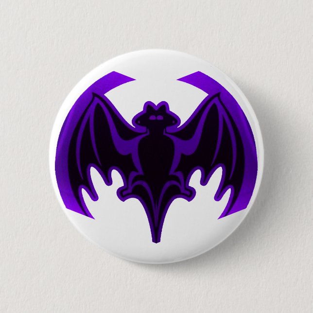 Bat Purple The MUSEUM Zazzle Gifts Button (Front)