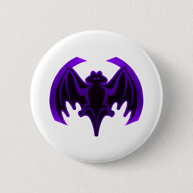 Bat Purple The MUSEUM Zazzle Gifts Button (Front)