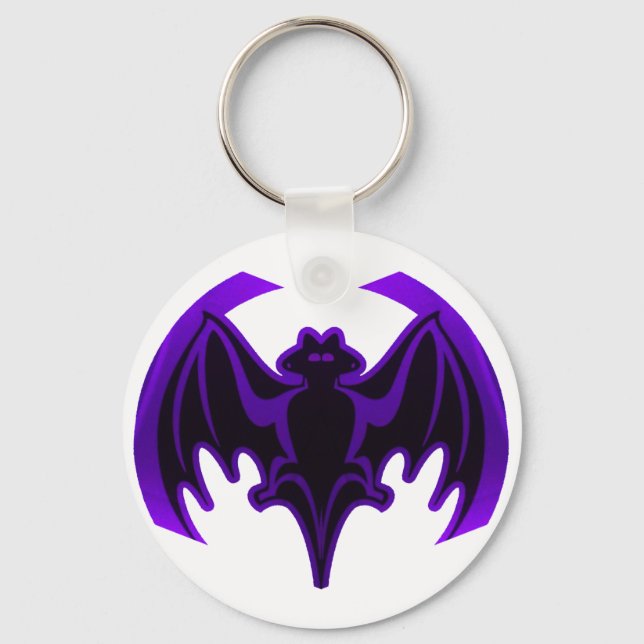 Bat Purple The MUSEUM Zazzle Gifts Keychain (Front)