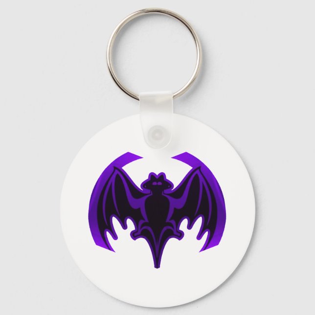 Bat Purple The MUSEUM Zazzle Gifts Keychain (Front)