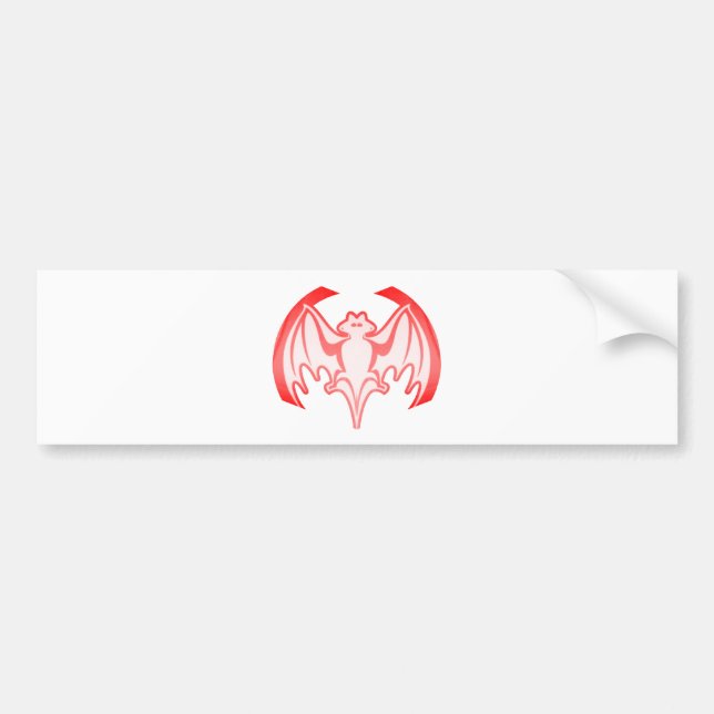 Bat Red Inv MUSEUM Zazzle Gifts Bumper Sticker (Front)