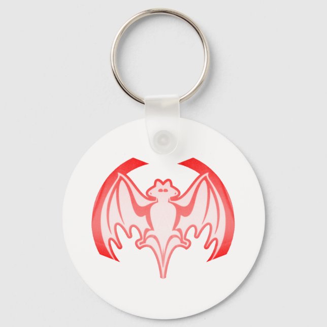 Bat Red Inv MUSEUM Zazzle Gifts Keychain (Front)