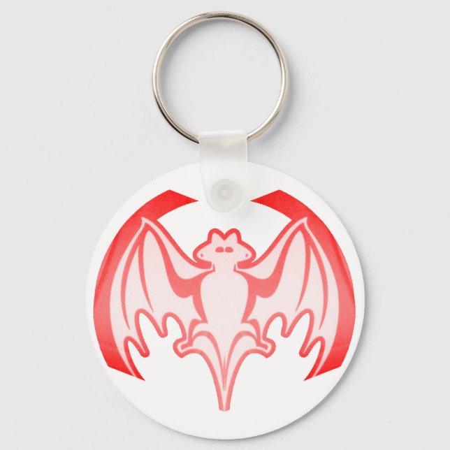 Bat Red Inv MUSEUM Zazzle Gifts Keychain (Front)