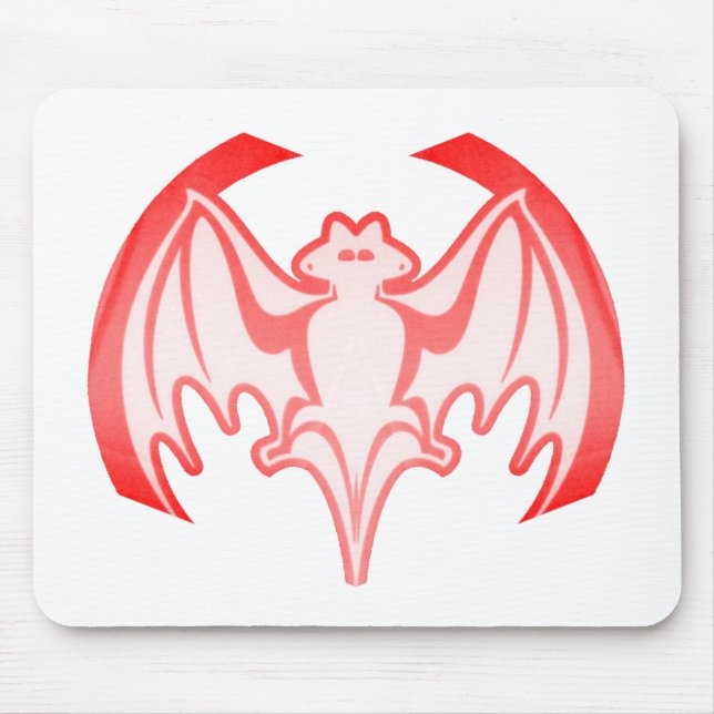 Bat Red Inv MUSEUM Zazzle Gifts Mouse Pad (Front)