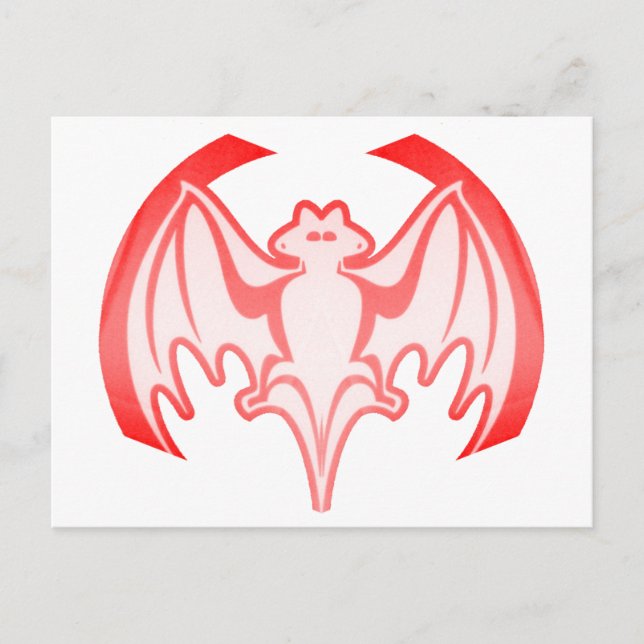 Bat Red Inv MUSEUM Zazzle Gifts Postcard (Front)