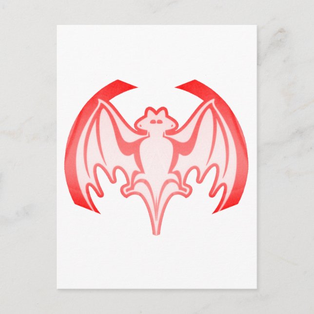 Bat Red Inv MUSEUM Zazzle Gifts Postcard (Front)