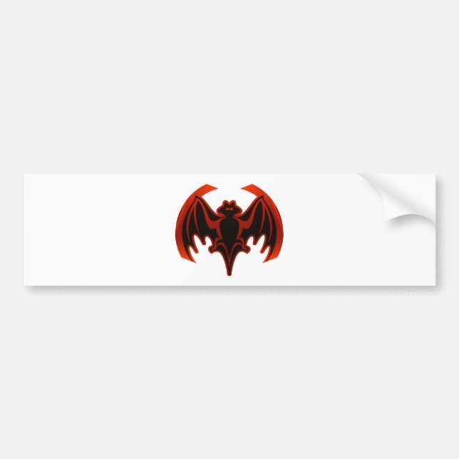 Bat Red The MUSEUM Zazzle Gifts Bumper Sticker (Front)