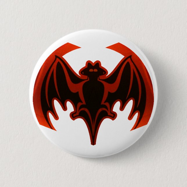 Bat Red The MUSEUM Zazzle Gifts Button (Front)
