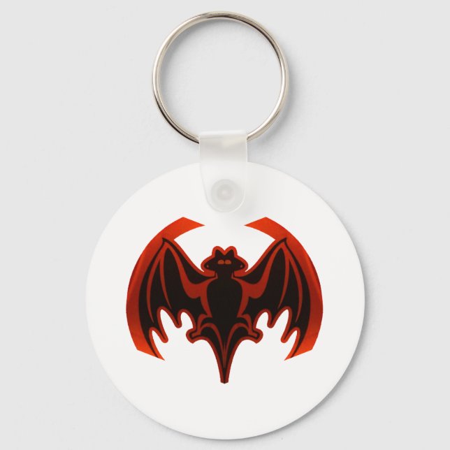 Bat Red The MUSEUM Zazzle Gifts Keychain (Front)