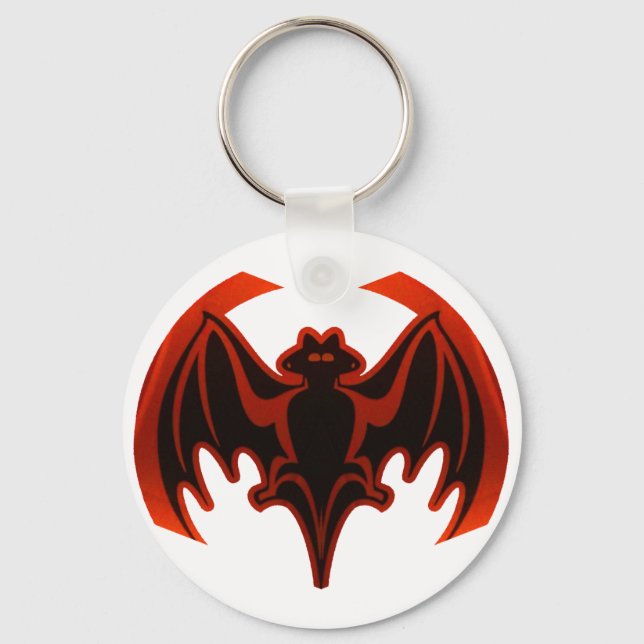 Bat Red The MUSEUM Zazzle Gifts Keychain (Front)