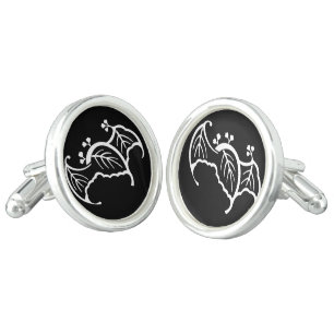 Bat shaped paulownia cufflinks