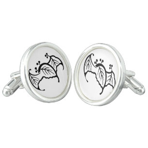 Bat shaped paulownia cufflinks