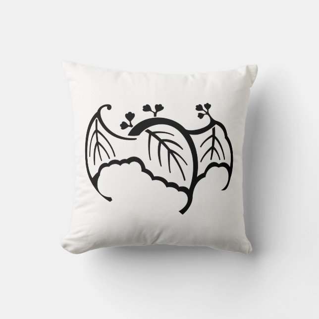 Bat shaped paulownia throw pillow (Front)