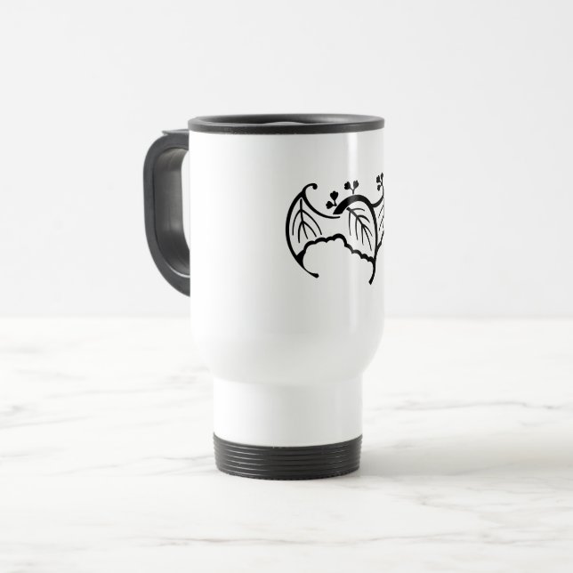Bat-shaped paulownia travel mug (Front Left)