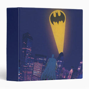 Bat Signal Over Gotham 3 Ring Binder