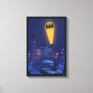 Bat Signal Over Gotham Canvas Print