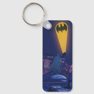 Bat Signal Over Gotham Keychain