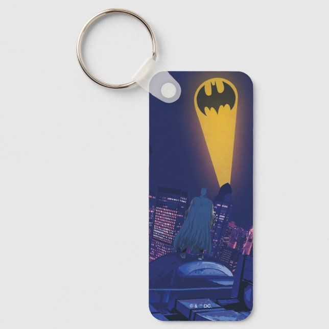 Bat Signal Over Gotham Keychain (Front)