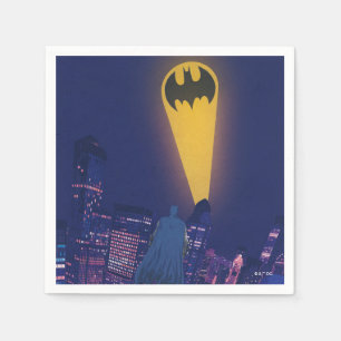 Bat Signal Over Gotham Napkins