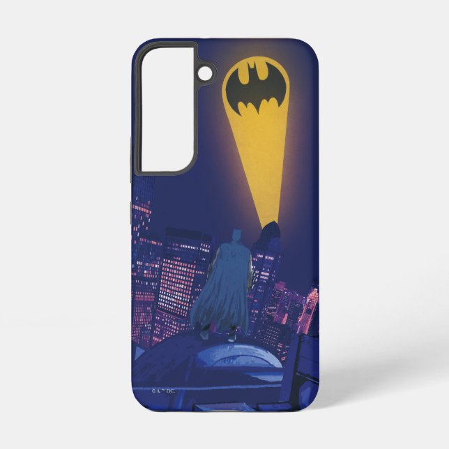 Bat Signal Over Gotham Samsung Galaxy Case (Back)