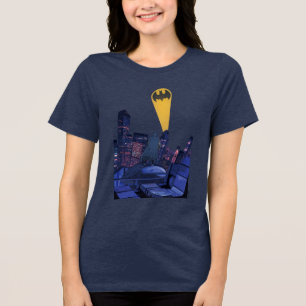 Bat Signal Over Gotham Tri-Blend Shirt