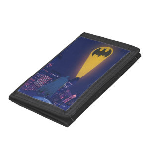 Bat Signal Over Gotham Tri-fold Wallet