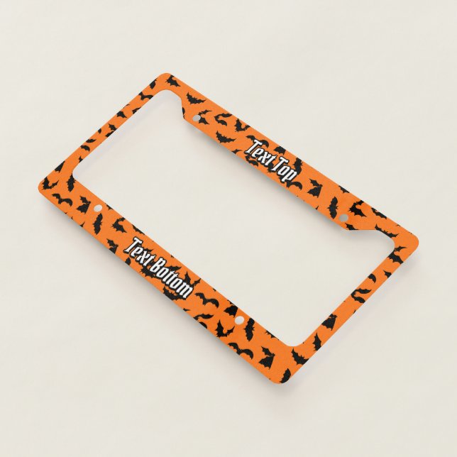 Bat Silhouettes Pattern License Plate Frame (3/4)