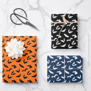 Bat Silhouettes Pattern Wrapping Paper Sheets