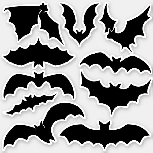 Bat Silhouettes Sticker Set