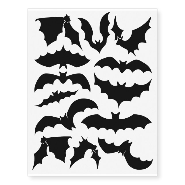 Bat Silhouettes Temporary Tattoos (Front)