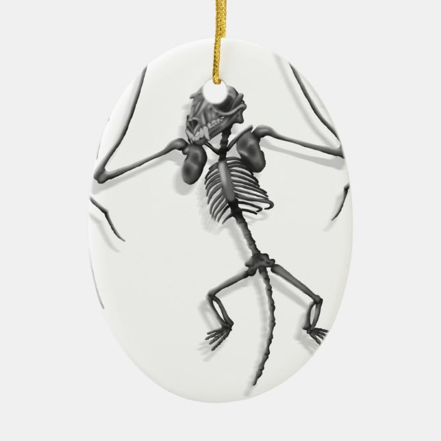 Bat skeleton ceramic ornament (Front)